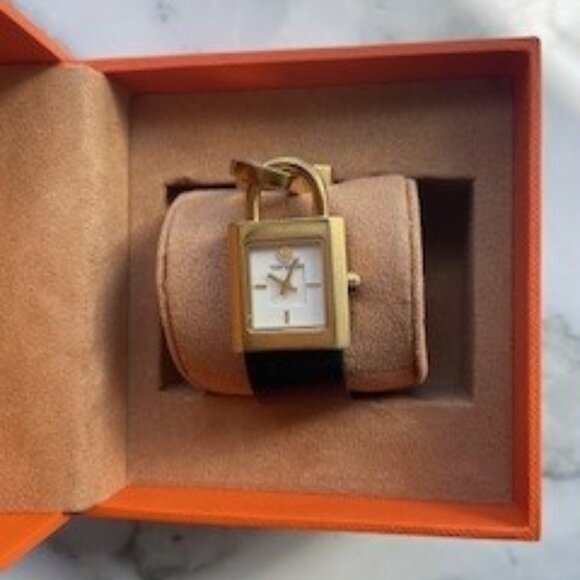 Tory Burch Surrey Black Leather Strap Women's Watch - Picture 2 of 6